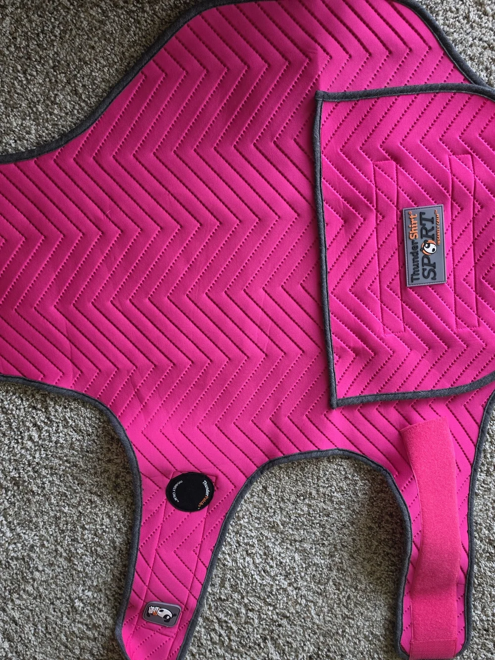 Thundershirt Bright Pink Kids Calming Vest with Gray Trim